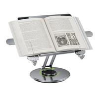 Holzsammlung Support de Livre pour Lecture, Réglable Support de Lecture avec Base Rotative à 360°, Pupitre Musique Pliable, Polyvalent Supports en Métal pour Recette, Partitions, Livres et Tablette