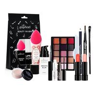 Holzsammlung12pcs Ensemble de Maquillage Professionnel Polyvalent Ensemble-cadeau de Cosmétique avec Palette de Fards à Paupières Brillant à Lèvres Correcteur pour femmes Filles Beauté Cosmétique