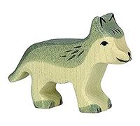 Figurine en bois Louveteau HOLZTIGER Gris G