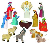 Holztiger - Grandes figurines pour crèche - Lot de 13 figurines et animaux