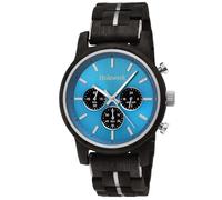 Holzwerk Germany Matrix Montre à quartz pour homme fabriquée à la main - En bois naturel - Marron multicolore et noir - Motif zèbre - Affichage de la date et du jour de la semaine