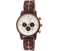 Holzwerk Germany Montre de designer pour femme fabriquée à la main - En bois naturel - Chronographe - Montre à quartz analogique - Marron doré nacré blanc - Cadran en bois, Marron/doré, Bracelet