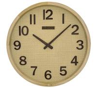 Holzwerk Penzberg Horloge murale radio-pilotée de style bohème Bali en bois naturel - Horloge murale radio-pilotée vintage - Mouvement presque silencieux - Silencieux - Bois massif - 30 cm - Marron