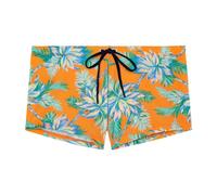 HOM Boxer de Bain GIGARO Swim Trunks, Imprimé Floral Fond Orange, XXL Men's