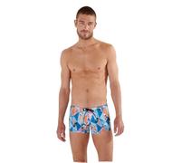 HOM Boxer de Bain Port CROS Swim Trunks, Imprimé Carte Postale Losanges, Orange/Bleu, M Men's