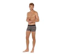 HOM Boxer Jerry Boxeur ajusté, Imprimé géométrique Tons de Gris, Noir, L Homme