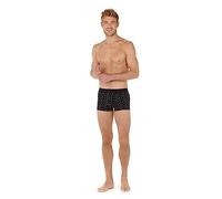 HOM Boxers HO1 Joan #2 Boxeur ajusté, Lot de 2: imprimé Micro Motif Tons de Gris + Noir uni, Homme