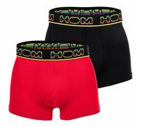 Hom Boxers Pour Hommes Pack De 2 - Boxer Briefs Ivano #2, Coton Noir/Rouge M