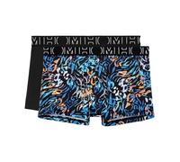HOM Boxers Vassily #2 Boxeur ajusté, Lot de 2: imprimé coloré Animalier + Noir uni, Homme