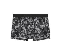 HOM Homme Ho1 Fairmont Boxer Shorts, Imprimé Floral Noir Et Gris sur Fond De Pieds De Poule, XL EU