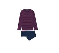 HOM Homme Pyjama Long Carson Set, Haut: Rayure Fil Teint Marine Et Bordeaux, M EU
