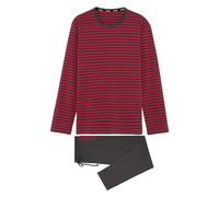 HOM Homme Pyjama Long Carson Set, Haut: Rayure Fil Teint Marine Et Bordeaux, XXL EU