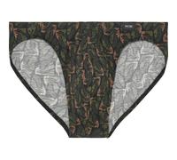 HOM Homme Slip Micro Confort Vizzavona Briefs, Imprimé Camouflage Végétal Revisité Kaki, Gris Et Orange, XL EU
