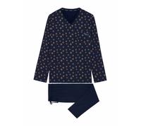 HOM Pyjama Long Ensemble de Pijama, Imprimé Mandalas tibétains Multico Fond Marine, XXL Homme