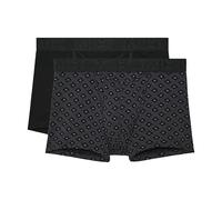 HOM Lot de 2 Boxers HO1 NEELS 2, Lot de 2: Noir, Petit Imprimé Fond Noir, XL