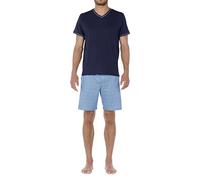 HOM Pyjama Court MAYRON Pajama Set, Imprimé Marine, M Men's