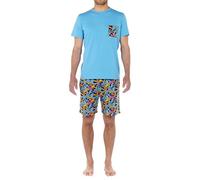 Hom Pyjama Court Raimanu 100% Coton (Turquoise Print)