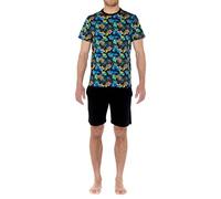Hom Pyjama Court Reva 100% Coton (Noir imprimé)