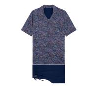 HOM Pyjama court ' Sleepwear Vineyard ' bleu marine / turquoise / rose, Taille M