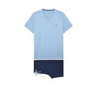 HOM Pyjama Court Walter Pajama Set, Fond Bleu, XL Men's