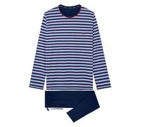 HOM Pyjama long ' Long Sleepwear Atlantic ' bleu / bleu foncé, Taille L