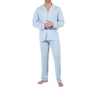 HOM Pyjama Long Rafael Pajama Set, Bleu Clair passepoils Blanc, M Men's