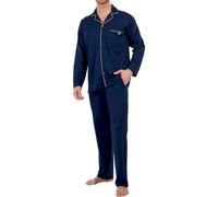 HOM Pyjama Long Rafael Pajama Set, Marine passepoils Blanc, L Men's