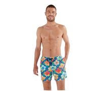 HOM Short de Bain Dino Board, Imprimé Floral Fond Turquoise, M Men's