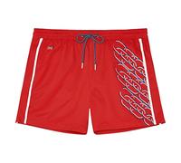 HOM Short de Bain Winner Board, Rouge avec Motif, M Men's