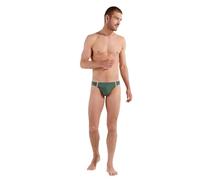 HOM Slip de Bain Micro Nautical Cup Swim Briefs, Kaki Ruban rayé, L Men's