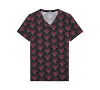 HOM T-Shirt ' Carlyle ' bordeaux / noir, Taille XL