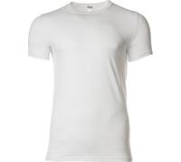 HOM T-shirt Crew Neck pour homme - Tee Shirt Supreme Coton, manches courtes, col rond, uni, coton Supima blanc XL