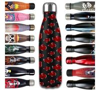 Hômadict BOUTEILLE ISOTHERME NARUTO - Gourde Inox Reutilisable Naruto Nuage Akatsuki - Maintien chaud et froid 12h - Pour sport, voyage, quotidien, 500ml - BPA Free - Licence Officielle