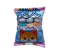 Homadict - Coussin avec 6 peluches Shiba inu à l’intérieur amovible - Coussin doux et moelleux - 40x33cm - Idée de cadeau pour enfants