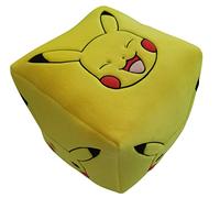 HÔMADICT - Coussin Pokémon - Pikachu Cube 6 Face - Accessoire Décoratif - Doux et Moelleux - Dimensions 25 X 25 cm - sous Licence Officiel Pokémon, Carré, Citronier