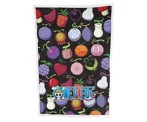 HÔMADICT One Piece Plaid Sherpa 100x150cm - Couverture Polaire pour Fan de Mangas - Fruits du démon Multicolor - Chaud - Doux - Qualité Elevée - Confortable - Licence Officielle