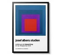 Homage to the Square Blue - Josef Albers, impression d'art, art mural Bauhaus, peinture célèbre, décoration d'intérieur, idée cadeau d'art moderne, archivage mat, A3 (encadré) - 42 x 29,7 cm