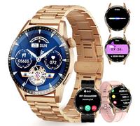 Homailida Montre Intelligente Business et Sport pour Hommes/Femmes - Communication à Fonction complète, 123 Modes de Sport, Surveillance de la santé, Compatible avec Android 5.0 et iOS 9.0+, Doré