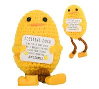 Homakover Animaux positifs au crochet, oie positive, étoile, soleil, canard, toast, cadeau d'anniversaire pour femme et homme, décoration de bureau, meilleurs amis, 1 pièce (canard)
