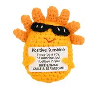 Homakover Animaux positifs au crochet, oie positive, étoile, soleil, canard, toast, cadeau d'anniversaire pour femme et homme, décoration de bureau, meilleurs amis, 1 pièce (soleil)
