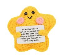 Homakover Animaux positifs au crochet, oie positive, étoile, soleil, canard, toast, cadeau d'anniversaire pour femme et homme, décoration de bureau, meilleurs amis, 1 pièce (étoile)