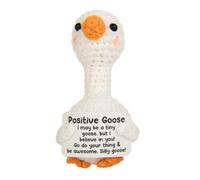 Homakover Animaux positifs au crochet, oie positive, étoile, soleil, canard, toast, cadeau d'anniversaire pour femme et homme, décoration de bureau, meilleurs amis, 1 pièce (oie)