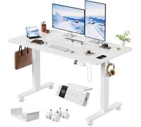 Homall Bureau Assis-Debout Électrique 120x80 · Plateau Profond 80cm · 72-118cm · Mémoire USB · Blanc