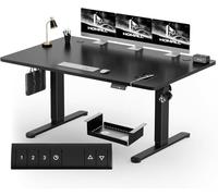 Homall Bureau Assis Debout Électrique 140x70 cm Bureau Réglable en Hauteur avec Fonction Mémoire et Système Anti-Collision, avec Plateau de Gestion des Câbles