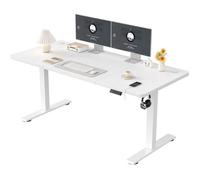 Homall Bureau Assis Debout Électrique 160x70 Blanc - Mémoire & USB - Réglable 73-118cm - Système Anti-collision