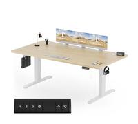 Homall Bureau Assis Debout Électrique 200x80 cm Bureau Réglable en Hauteur avec Fonction Mémoire et Système Anti-Collision, avec Plateau de Gestion des Câbles