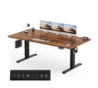 Homall Bureau Assis Debout Électrique 200x80 cm Bureau Réglable en Hauteur avec Fonction Mémoire et Système Anti-Collision, avec Plateau de Gestion des Câbles