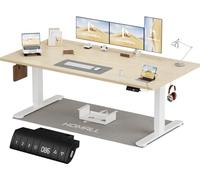 Homall Bureau réglable en Hauteur 180 x 80 cm avec Port de Charge USB-A, Bureau électrique avec Plateau de Gestion des câbles, Bureau Debout avec 3 Fonctions mémoire, Bureau d'ordinateur Beige
