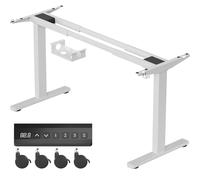 Homall Cadre de Bureau Assis Debout réglable électrique à 2 Moteurs, piètement de Table, Panneau de Contrôle à Fonctions Mémoires, capacité de Charge de 120 kg (Blanc)