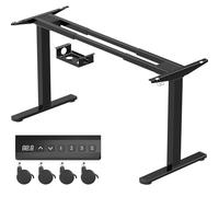 Homall Cadre de Bureau Assis Debout réglable électrique à 2 Moteurs, piètement de Table Qui Monte et Qui descend. Panneau de Contrôle à Fonctions Mémoires, capacité de Charge de 120 kg (Noir)